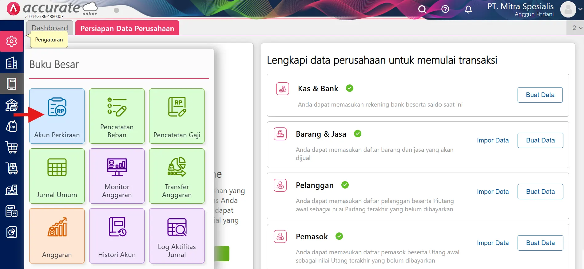 1 Mencatat pengurangan persediaan untuk barang sampel